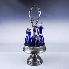 7pc Simpson Hall Miller & Co. Quadruple Plate Condiment Set