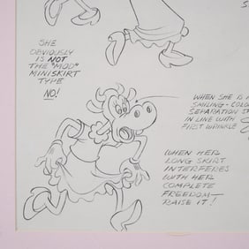 Disney Clarabelle Cow Animation Model Sheet, 1971