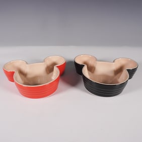 Set of 2 Le Creuset Disney Mickey Mouse Stoneware Ramekins