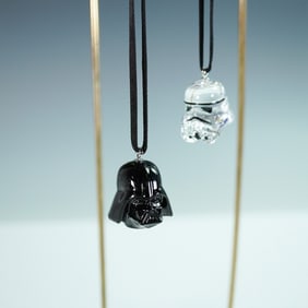 2pc Swarovski Crystal Star Wars Ornaments, Darth Vader and Stormtrooper