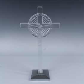 Lalique Crystal Crucifix, Crown of Thorns