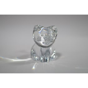 Baccarat Crystal Seated Cat Figurine