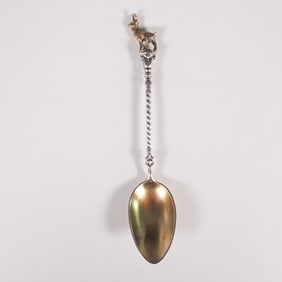 800 Silver Gilt Souvenir Spoon, Chamonix