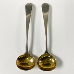 Pair of William Bateman Sterling Silver Salt Spoons