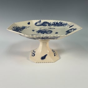 Copeland Chinoiserie Octagonal Compote Bowl