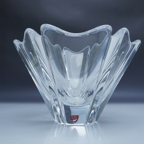 Orrefors Orion Crystal Bowl by Lars Hellsten, Signed