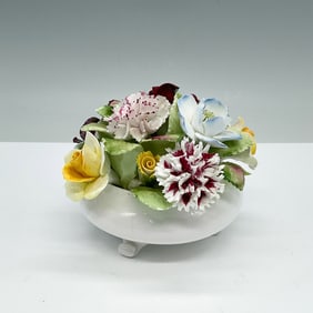 Royal Doulton Bone China Floral Bouquet on Footed Dish