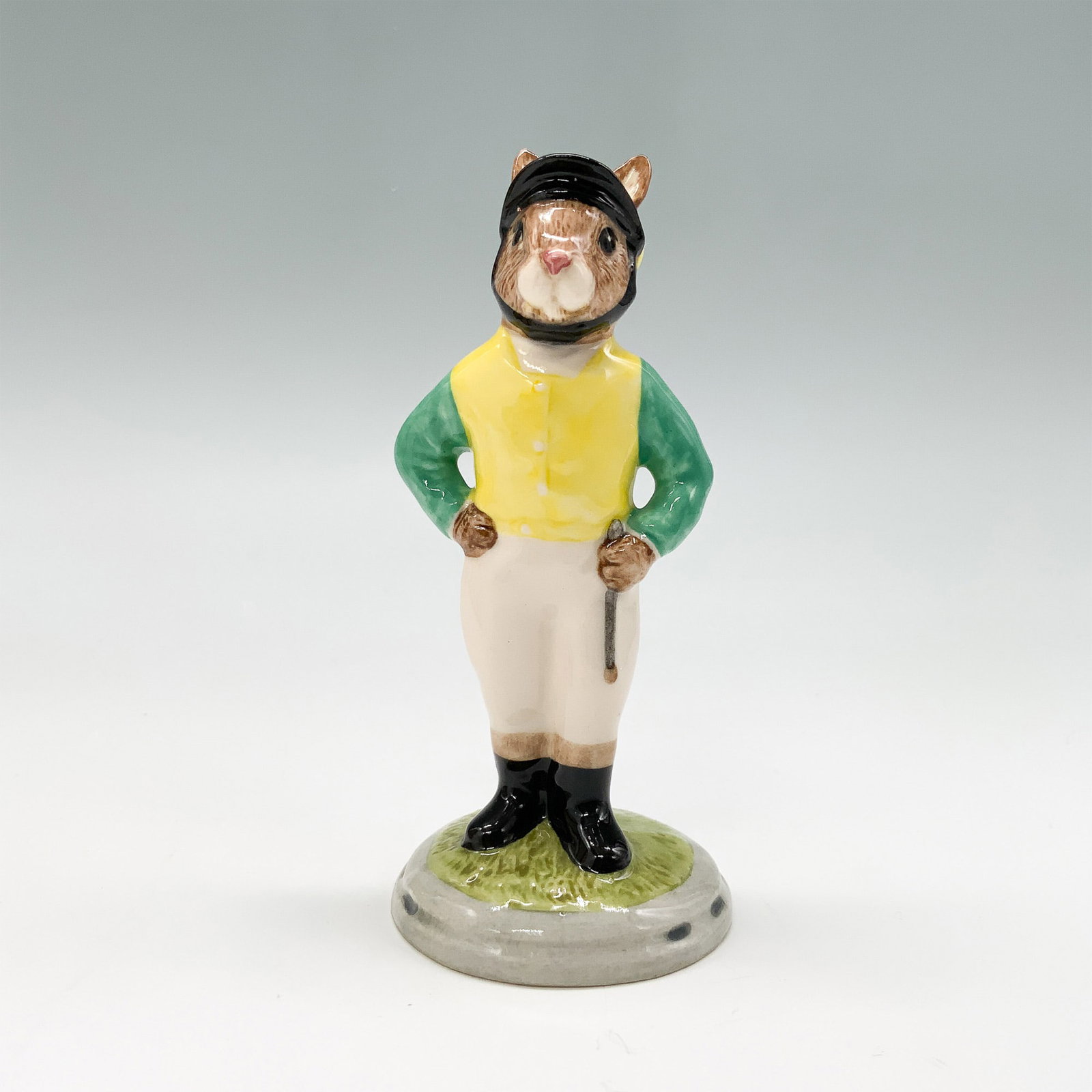 Jockey DB169 with Box - Royal Doulton Bunnykins: Royal Doulton Bunnykins figurine titled Jockey model number DB169 produced exclusively for UK International Ceramics Ltd. This limited edition piece is hand decorated and numbered 1621 of 2000. The fi