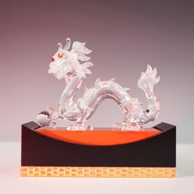 2pc Swarovski Crystal Figurine and Base, The Dragon 208398