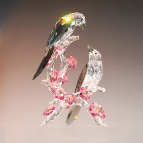 2pc Swarovski Crystal Figurine, Tutelary Spirit - Loving Magpies 5004639