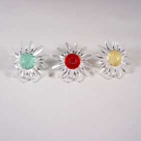 3pc Swarovski Crystal Gift Renewal Figurines, Marguerites