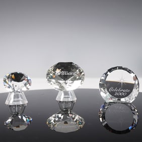 3pc Swarovski Crystal Paperweights