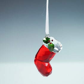 Swarovski Crystal Ornament, Santa's Stocking