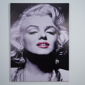 Marilyn Monroe Black & White Large Canvas Print