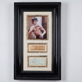 Bruce Lee Framed Signed Check Display