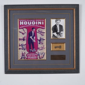 Harry Houdini Framed Photos and Key