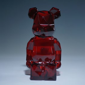 Baccarat Bearbrick Figurine Red Crystal