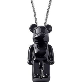 Baccarat Crystal Bearbrick Necklace, Sealed Box