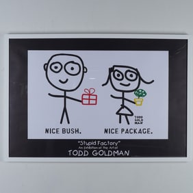 Todd Goldman Framed Pop Art Poster, for the Stupid Factory Exhibition