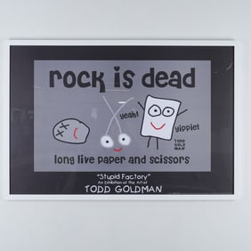 Todd Goldman, Framed Poster Rock Is Dead Stupid Factory Exhibition