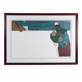 Amado Pena, Jr., Limited Edition Serigraph, Native-American Scene, Signed