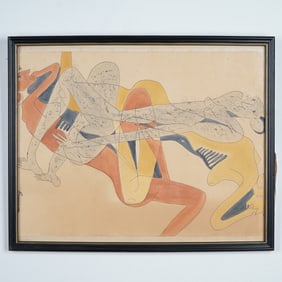 Georgeta Gigi Aramescu Painting, Abstract Nude Composition