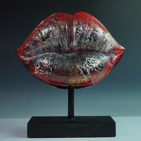 Khalil Douisse Pop Art Lips Sculpture