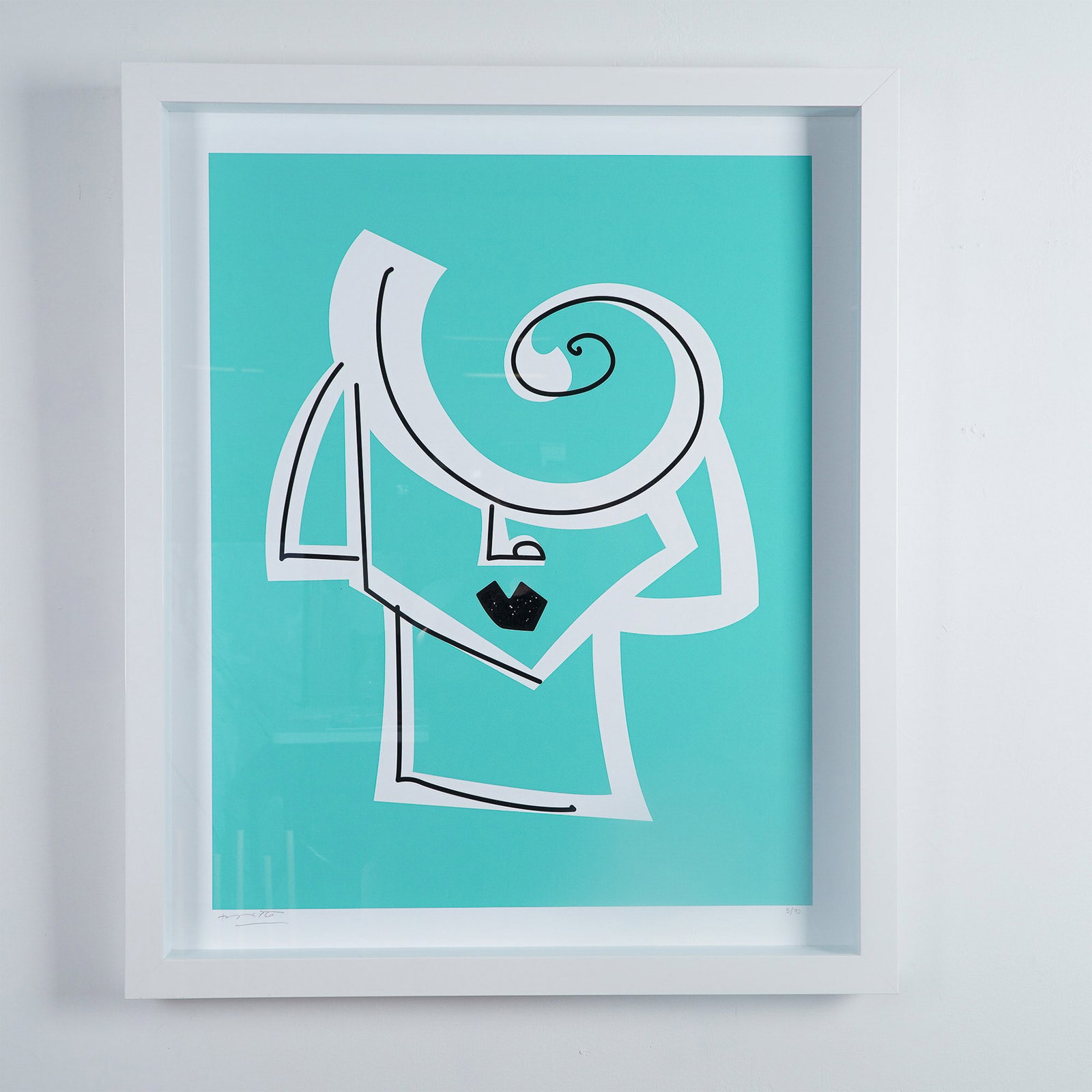 Romero Britto Limited Edition Print, Tiffany's, Signed and Numbered: This signed and numbered limited edition digital print by Romero Britto, titled Tiffany's, is a stunning example of his signature bold lines, playful abstraction, and vibrant contemporary aesthetic. B