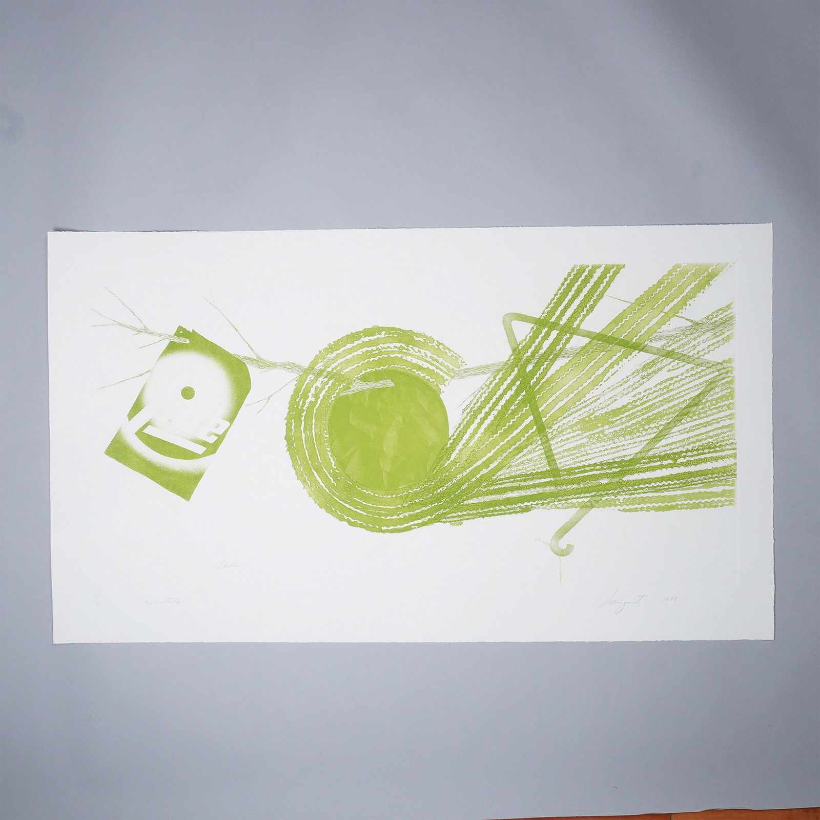 James Rosenquist Limited Edition Print, State II: This limited edition print titled State II by James Rosenquist (1933-2017) exemplifies his signature fusion of pop art and surrealism. A prominent figure in the Pop Art movement, Rosenquist is known f