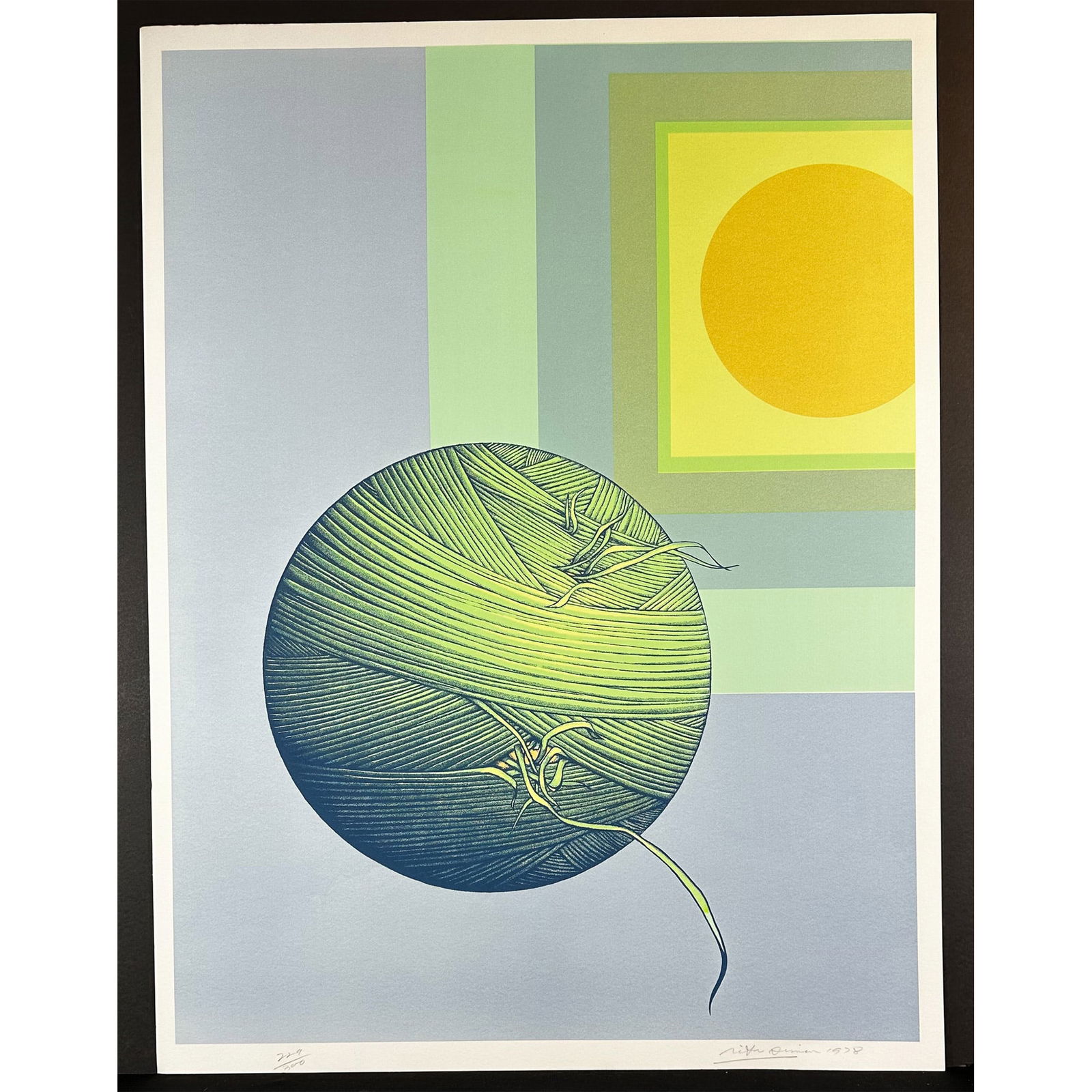 Rita Simon (American 1938) Screenprint Ariadne signed: Screenprint titled Ariadne Year 1978 Signed lower right numbered 229/300 Sight size 26" x 33.5"