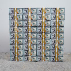 Paul Nagy, Mixed Media Sculpture, Cash Block Making Dreams Happen, Signed