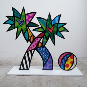 Romero Britto, Pop Art Miami Beach Sculpture, Signed