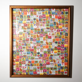 Karlo, Pop Art Mixed Media Collage Keith Haring Homage, Signed