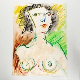 Larry Kessler (American, b. 1925) 2-Sided Pastels on Paper