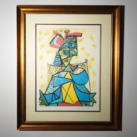 Limited Edition Print, Pablo Picasso(Aft)Seated Woman with Red and Blue Hat