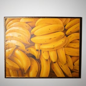 Cesar Camarena, Original Oil on Canvas, Bananas, Signed