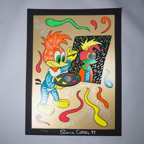 Ronnie Cutrone, Serigraph on Gold Foil, Signed