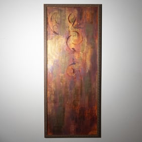 Large Contemporary Abstract Mixed Media Painting, Framed