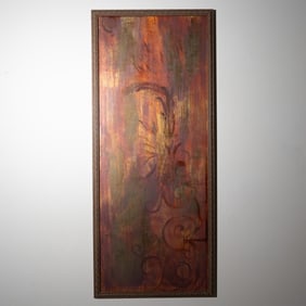 Contemporary Abstract Mixed Media on Canvas Painting, Framed