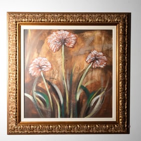 Original Contemporary Floral Painting, Her Bath, Signed