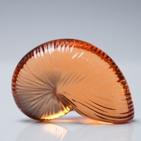Baccarat Crystal Amber Shell Figurine with Box