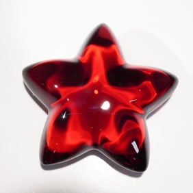 Baccarat Ruby Crystal Star Paperweight