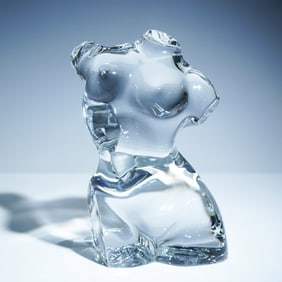 Baccarat Crystal Female Torso Sculpture