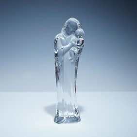 Baccarat Crystal Figurine, Mother and Child with Box