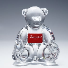 Baccarat Crystal Bear Cub Figurine with Box