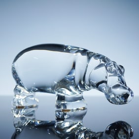 Baccarat Crystal Hippopotamus Figurine