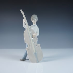 Lladro Porcelain Figurine 1004615, Boy with Double Bass