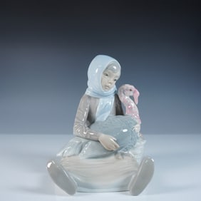 Lladro Porcelain Figurine, Girl with Turkey 1004569