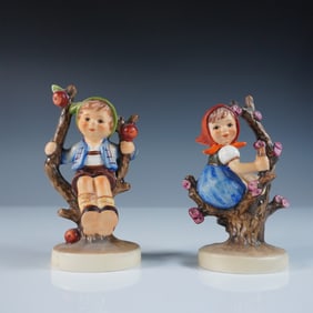 2pc Goebel Hummel Figurines ? Apple Tree Boy & Apple Tree Girl