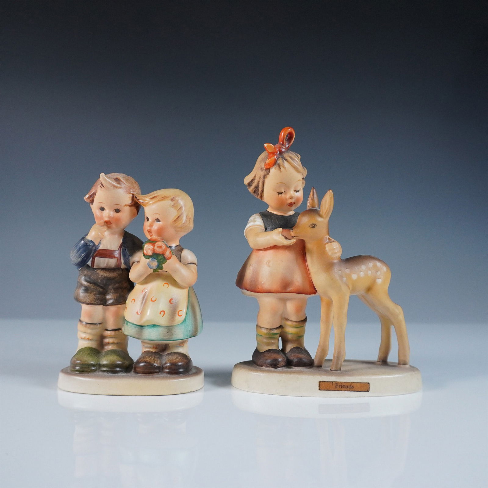 2pc Goebel Hummel Figurines, Girl with Deer and We Congratulate (1 of 4)